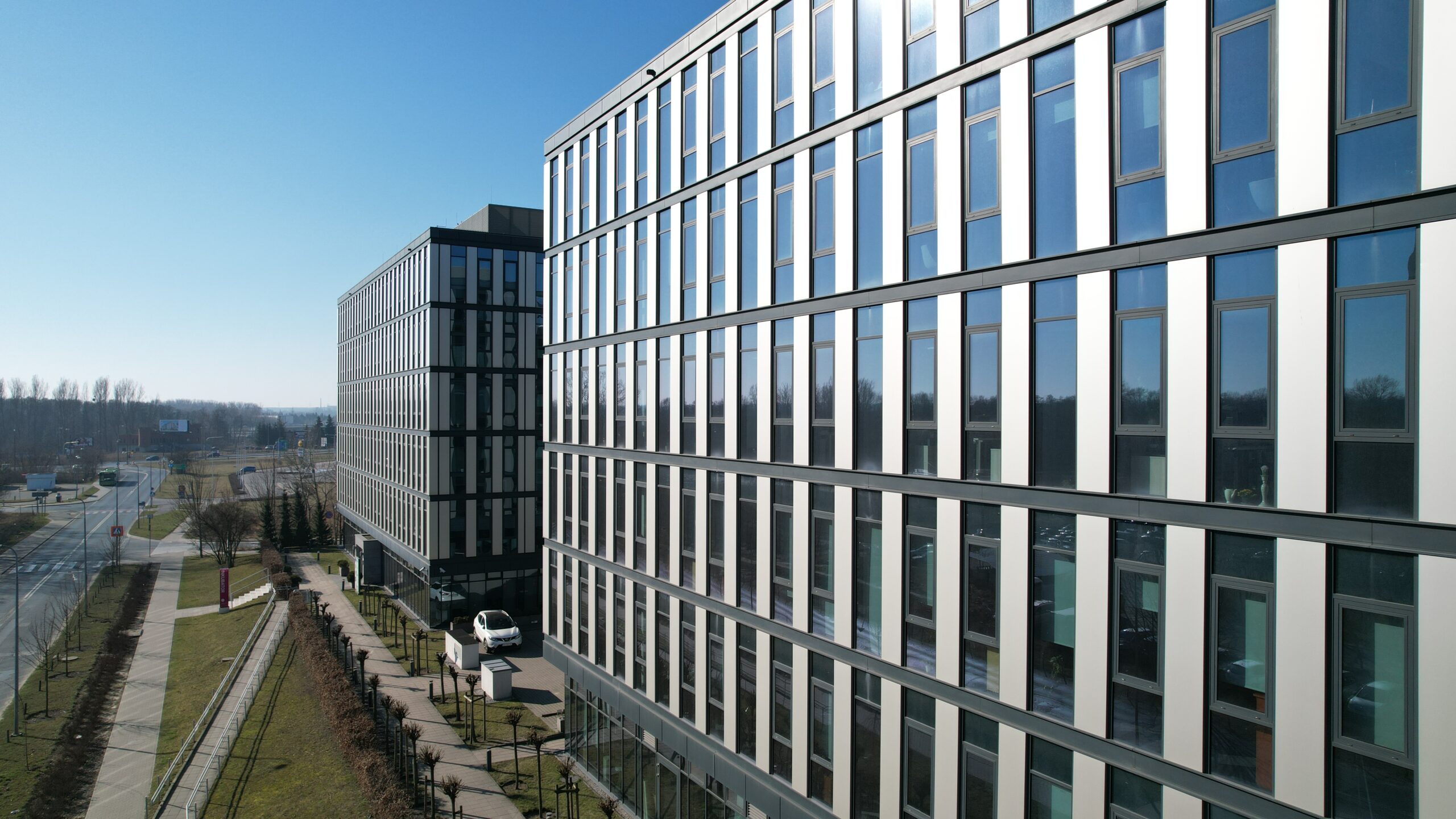 Dębiec budynek PPTP, widok z drona